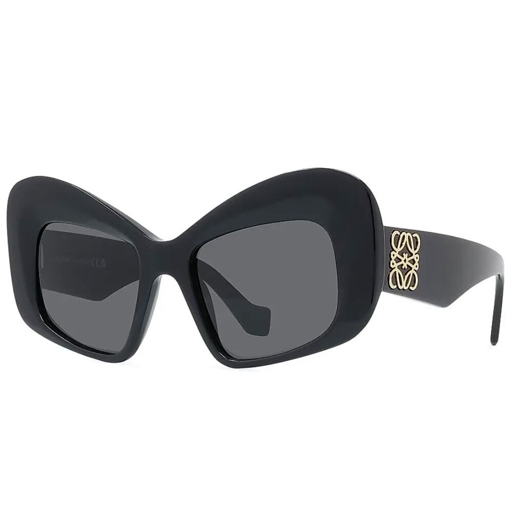 LOEWE Women's Butterfly Cat Eye Sunglasses LW40145F 01A Black UV400